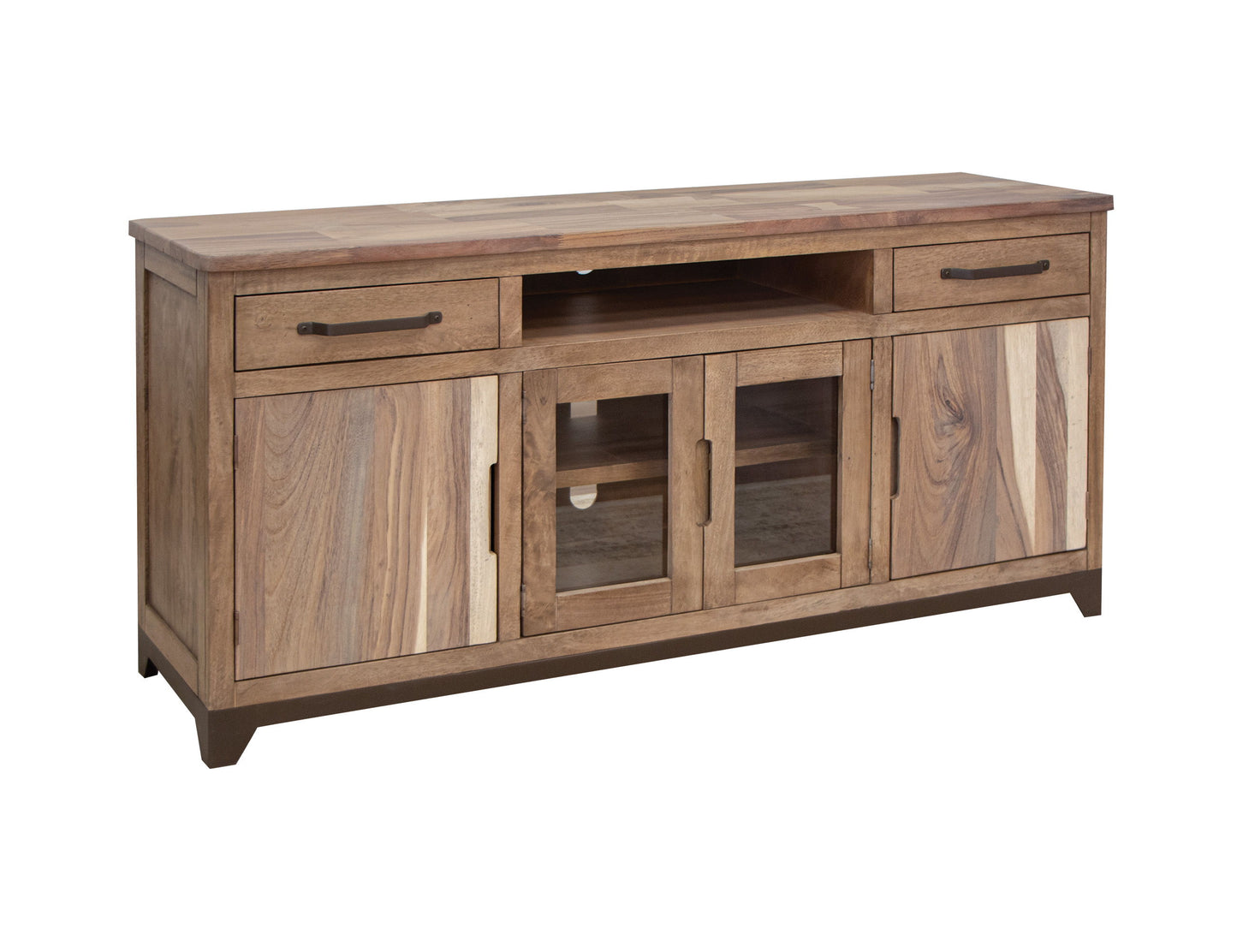 Natural Parota - 70" TV Stand - Brown Cappuccino