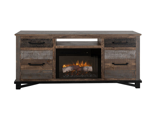 Loft Brown - 70" Fireplace - Dark Gray