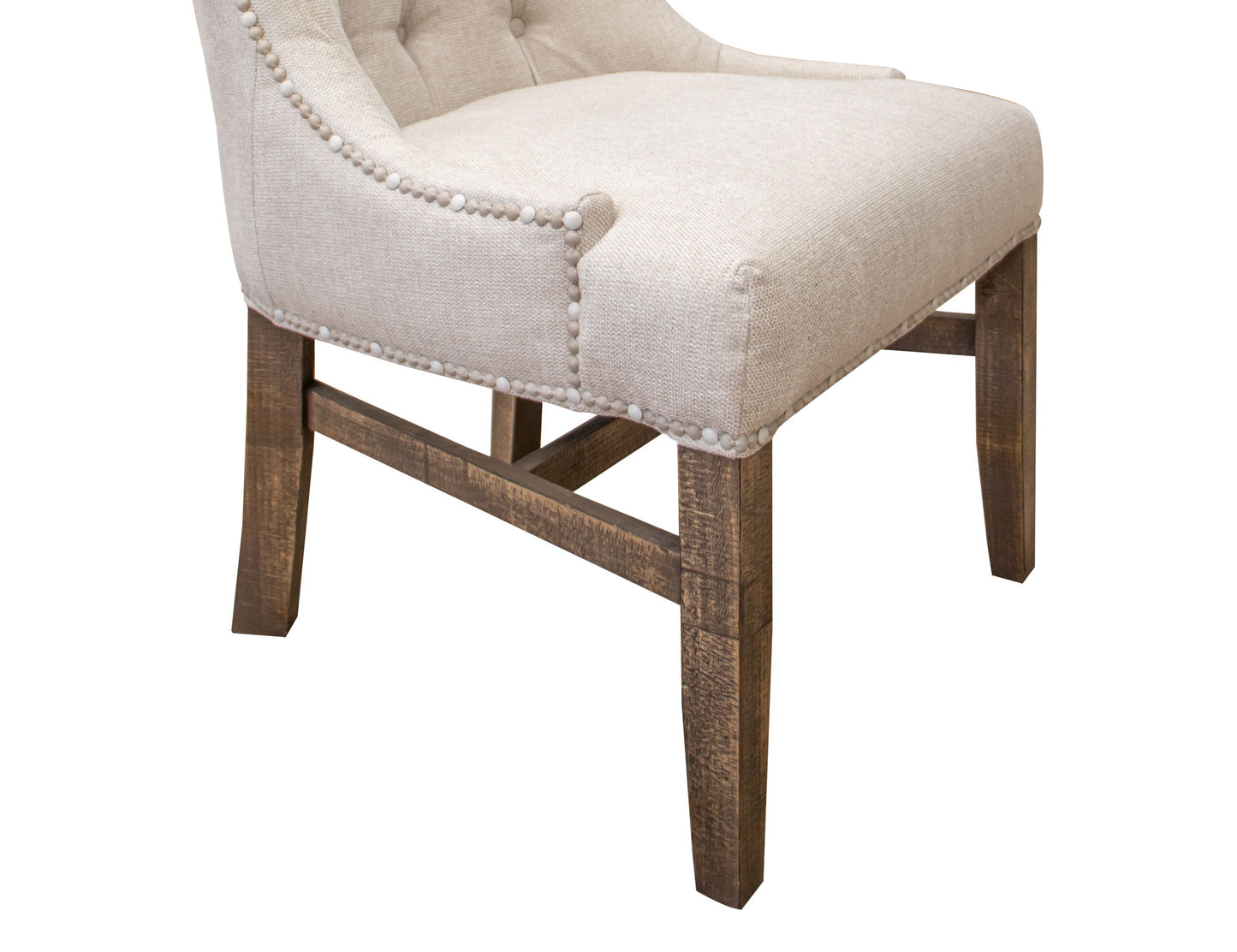 Aruba - Tufted Back Chair With Nailhead Trim (Set of 2) - Brown / Ivory