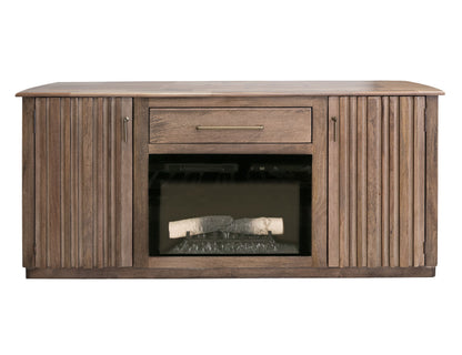 Mezquite - 1 Drawer 2 Doors Fireplace TV Stand 70 - Mezquite Brown