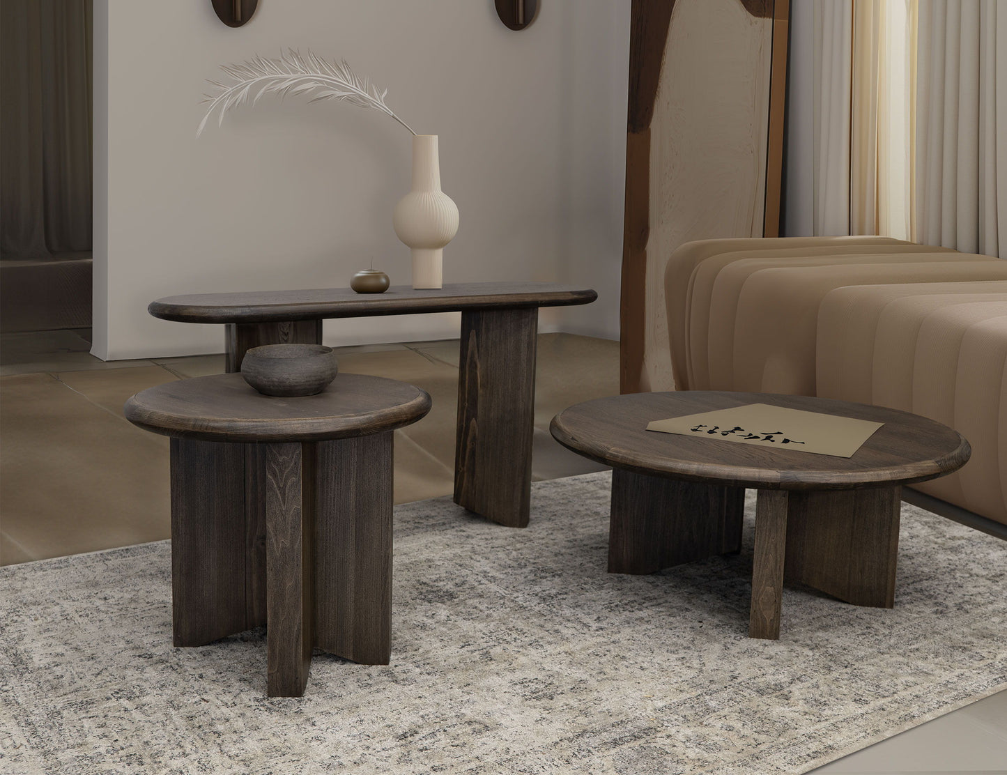 Novus Lodge - Round Cocktail Table - Dark Brown